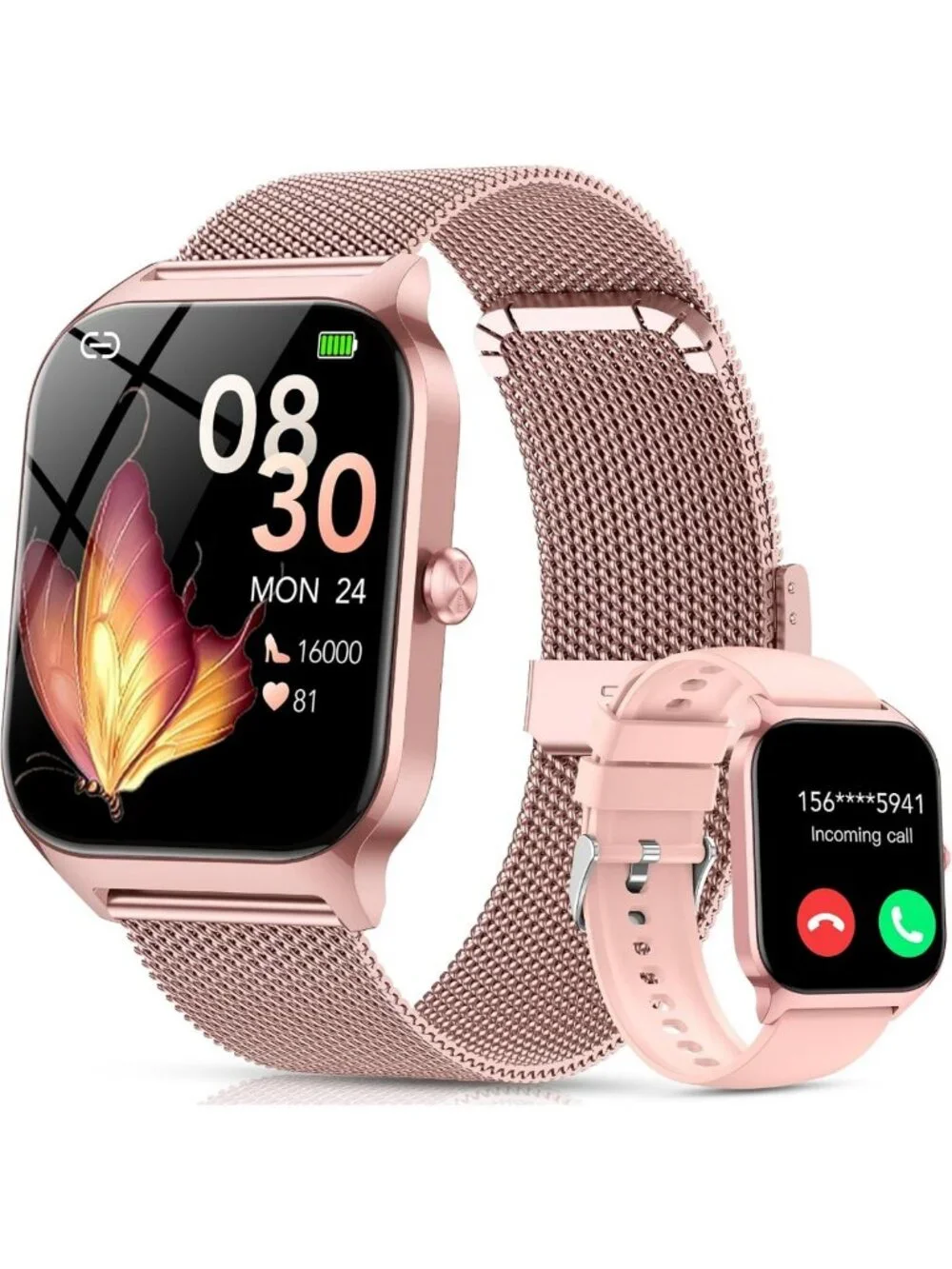 Stylish Smartwatch for Women - HD Touchscreen, Fitness Tracker, Waterproof, 120